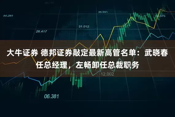 大牛证券 德邦证券敲定最新高管名单：武晓春任总经理，左畅卸任总裁职务